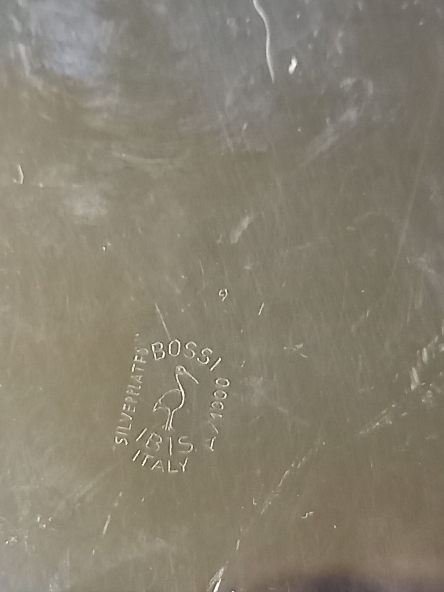 Ashtray covered silver metal Giuliano Bossi Ibis vintage Italy