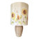 Large sunflower lamp signed silk and rattan 1970