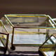4 old glass, brass and mirror jewellery boxes