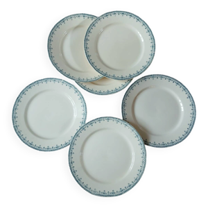 6 assiettes plates anciennes - terre