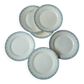 6 assiettes plates anciennes en Terre de fer Hb& Cie