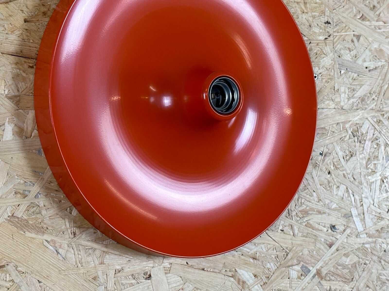 60s 70s discus wall lamp Teka Orange Space Age design aluminum metal