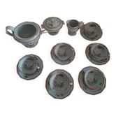 Service tasses à thé porcelaine celadon  Bernardaud Limoges 1920
