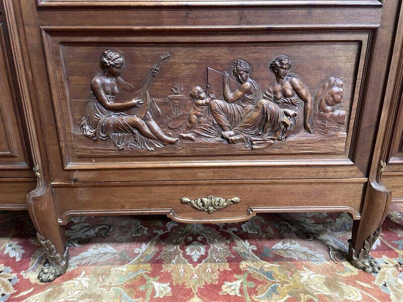 Empire style mahogany display cabinet bookcase