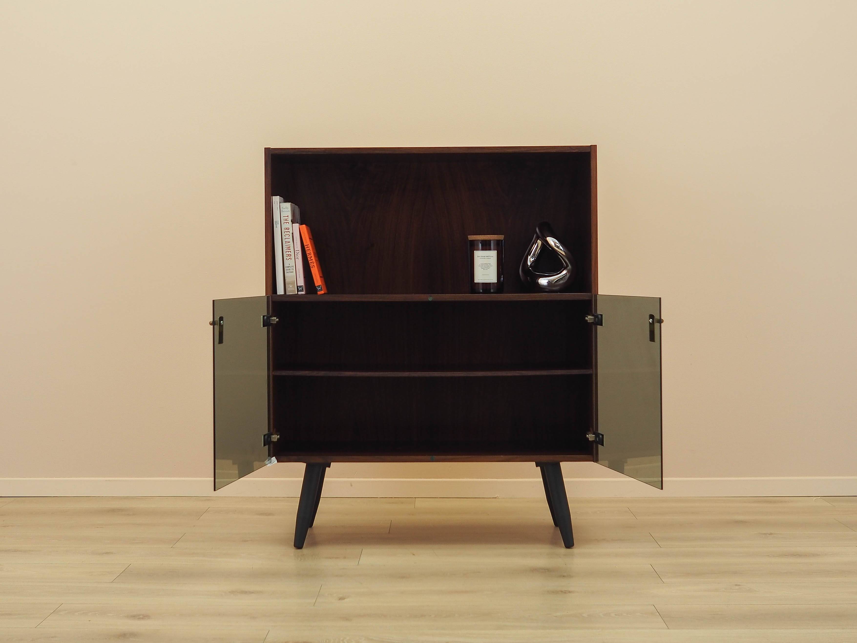 Danish Display Cabinet with Glass Doors and Contrasting Finish, 1970s