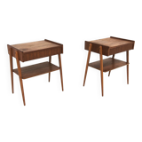 2 tables de chevet en teck par Carlström, Suède 1960