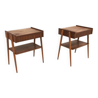 2 tables de chevet en teck par Carlström, Suède 1960