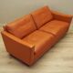 Orange leather sofa, Danish design, 1970s, production: Denmark