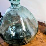 Light green blown glass demijohn – 32 cm