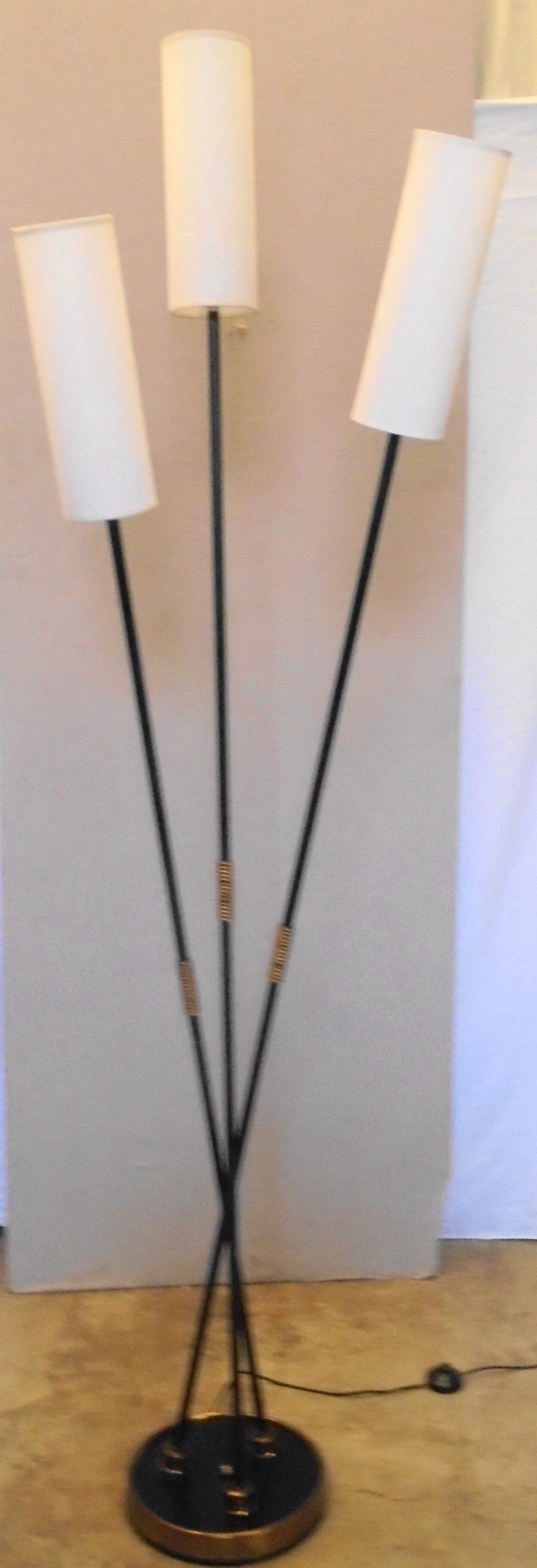Lampadaire 3 branches modulable des années 50
