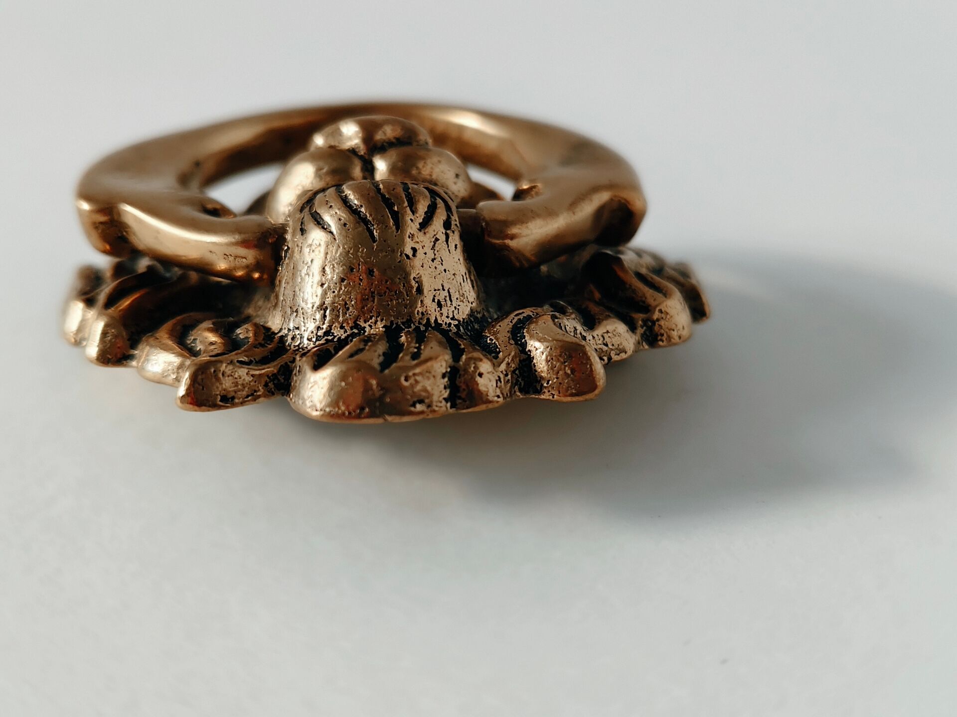 Lion Head Door Knocker in Solid Brass, Antique Door Handle