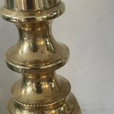 Pair of antique english princess of diamonds brass candlesticks