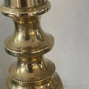 Pair of antique english princess of diamonds brass candlesticks