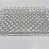 Pressed glass service plate with diamond points, 1950s