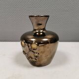 Ceramic vase with metal glaze from Frank ceramics Denmark 1970-80s.