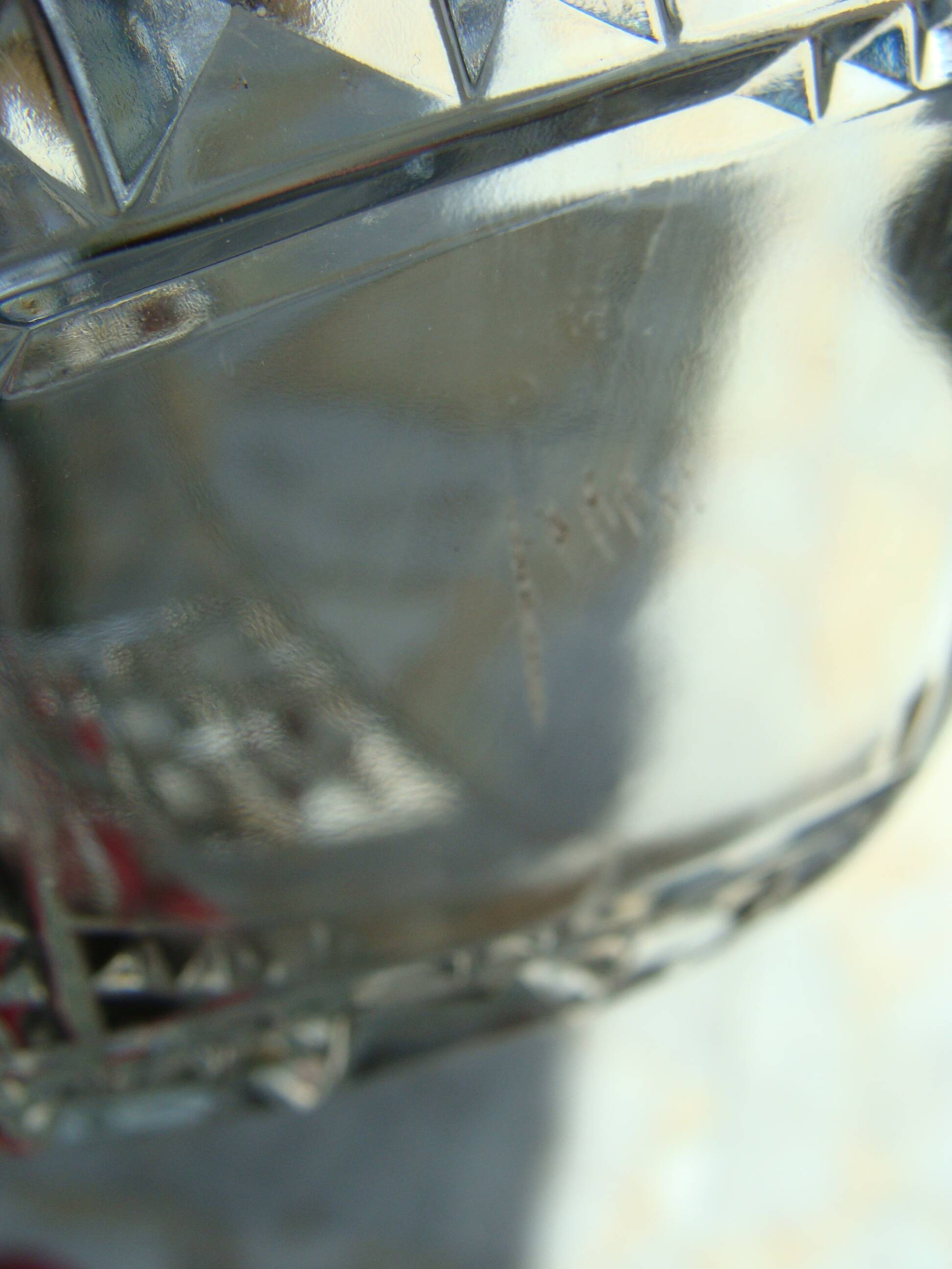 Art Deco crystal and metal fruit bowl