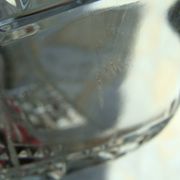 Art Deco crystal and metal fruit bowl