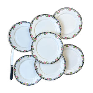 7 assiettes plates en - opaque