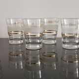 8 glasses with white granite strip and golden borders year 50's