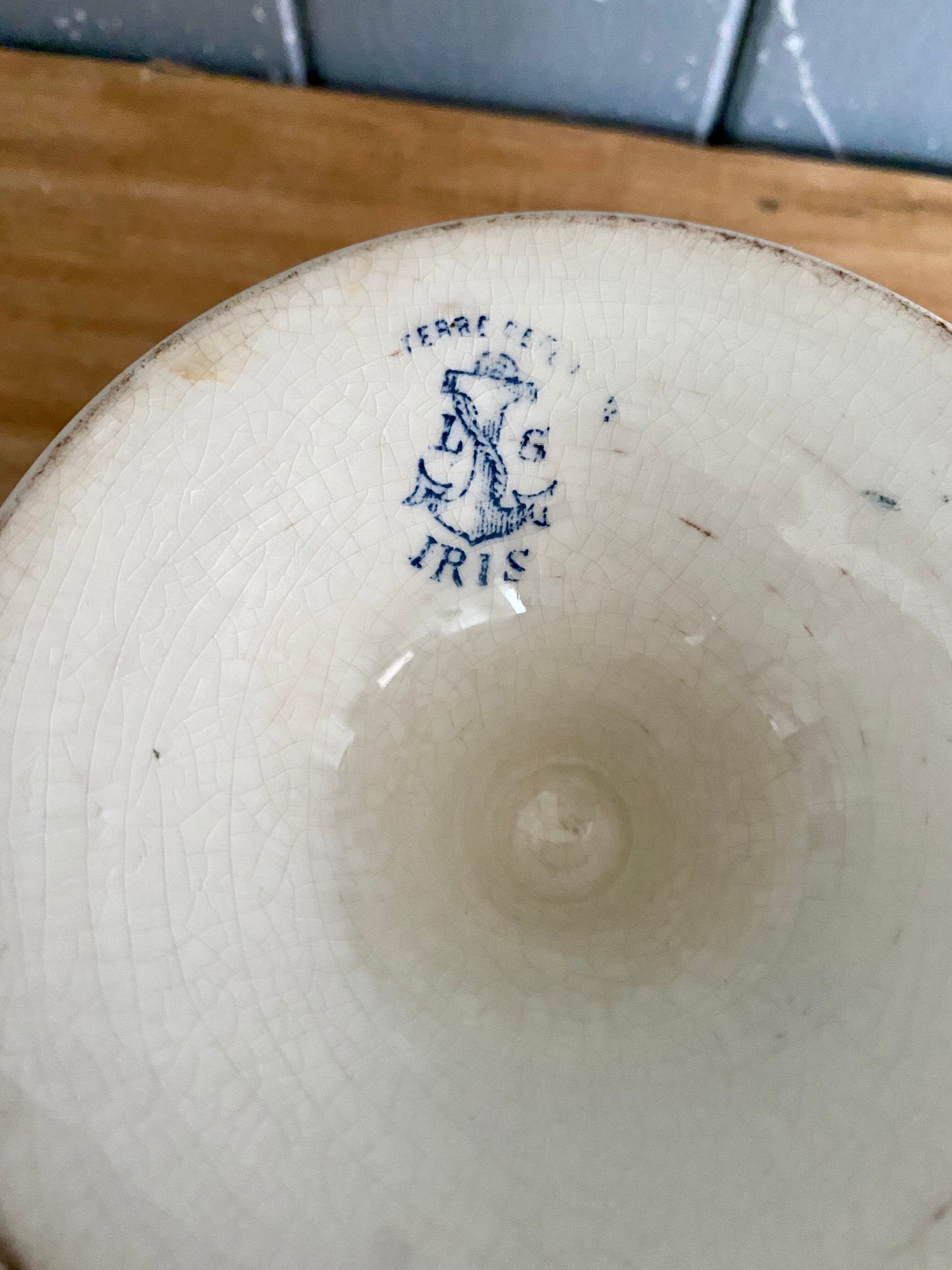 Compotier iron earth earthenware clairefontaine LG model Iris