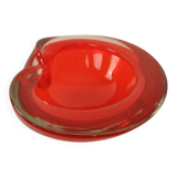 Vintage Italian Red Murano Glass Ashtray, 1960s