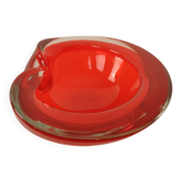 Vintage Italian Red Murano Glass Ashtray, 1960s
