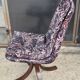 6 velvet and wood chairs from the 70s