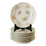 Assiettes anciennes a dessert élégantes en porcelaine de limoges