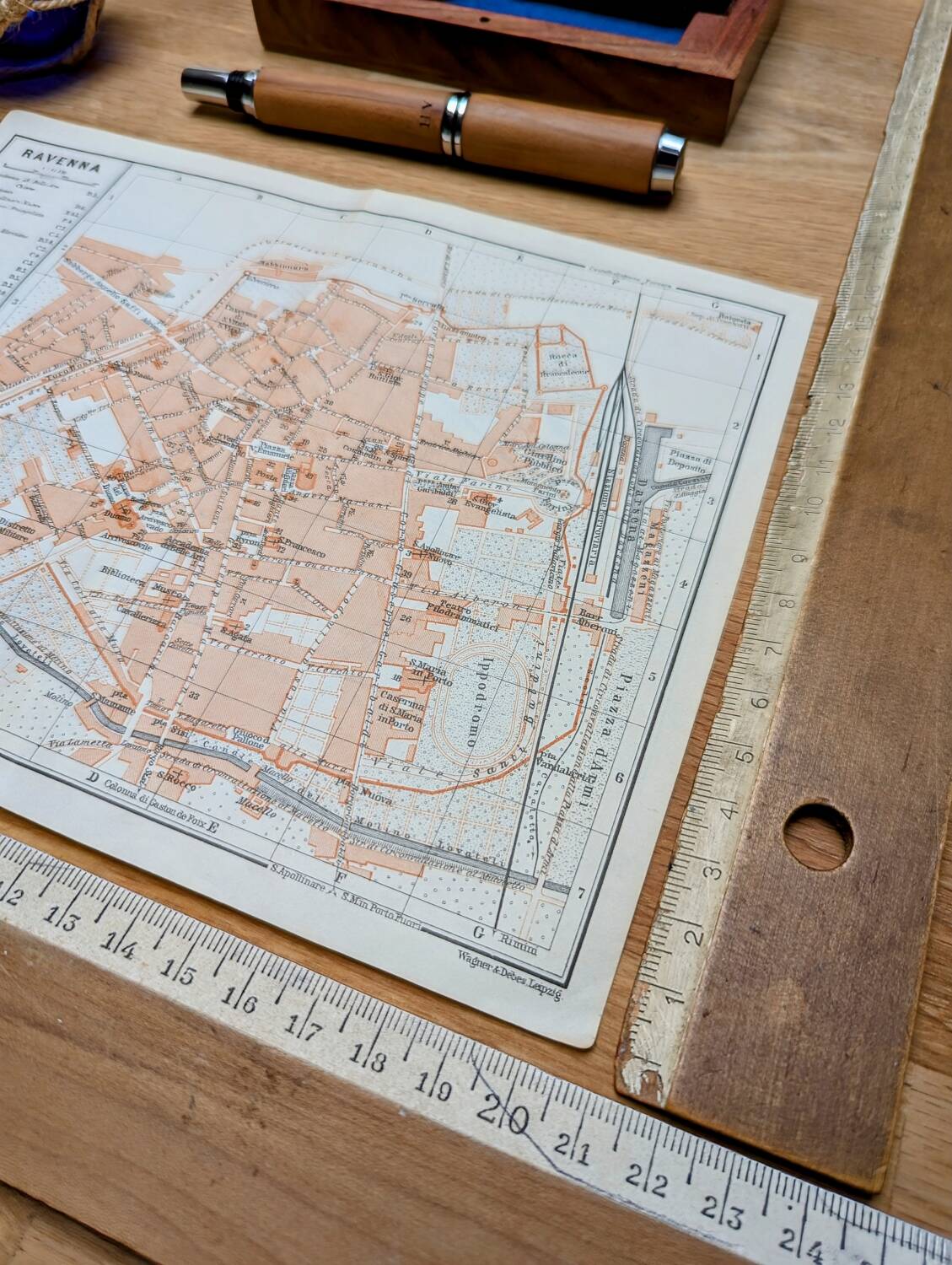 Printed in 1909, Map of Ravenna, Italy.