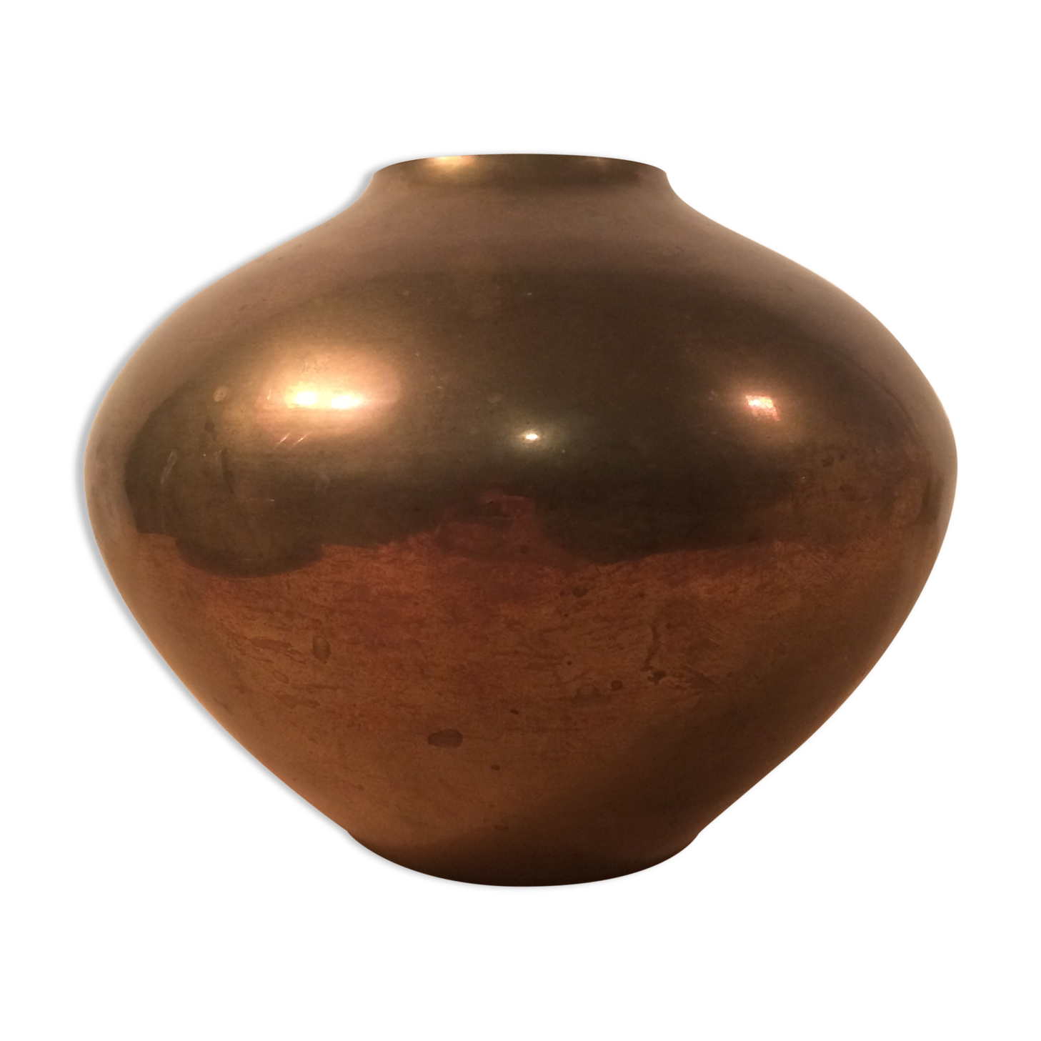 Vintage modernist golden brass vase