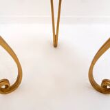 Art Deco Side Table in Marble and Gild Iron