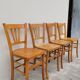 Série de 4 chaises de bistrot restaurant ancienne 1950