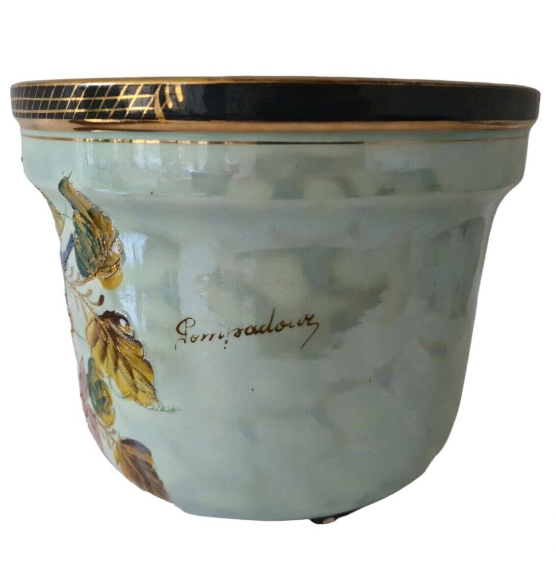 Magnificent Cache Pot Decorations Painted Bird Contour Grainy Relief Gilding Spoiler