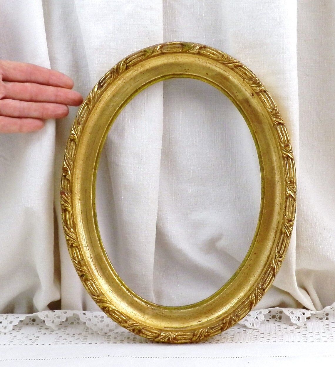 Vintage french oval gilded wall frame