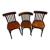 Set of 3 antique bistro chairs