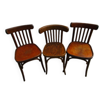 lot de 3 chaises bistrot anciennes
