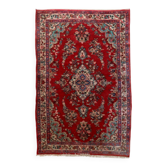 Tapis persan Malayer vintage fait main, 127 cm x 193 cm, années 1950
