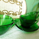 Vintage Vereco cups made of green glass