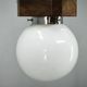 Czech Art Deco Walnut, Chrome and Opaline Glass Chandelier, 1930s