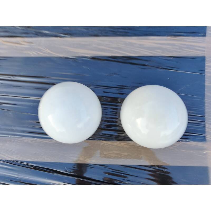 Pair of globe opaline glass tulips from the 1960s.