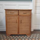 Commode rotin et bambou