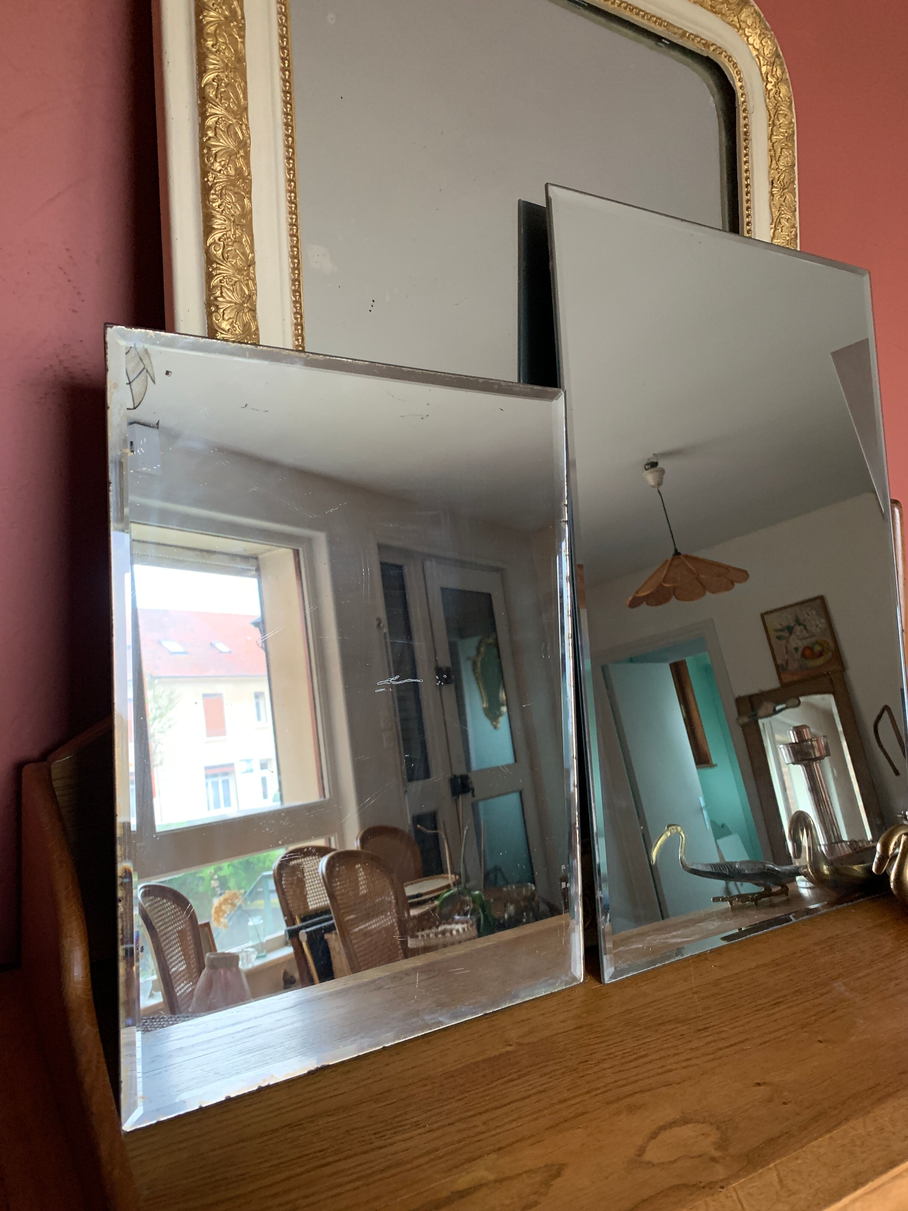 Rectangular bevelled mirror