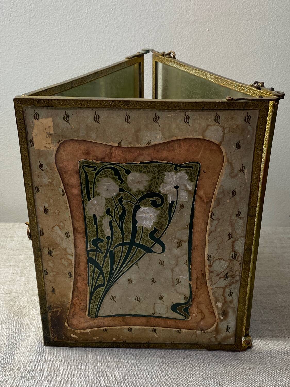 Vintage barber triptych mirror