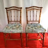 Pair of chairs bamboo collection Napoleon III