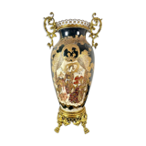 Satsuma porcelain vase from Japan and XIXth century gilded metal