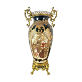 Satsuma porcelain vase from Japan and XIXth century gilded metal