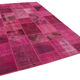 Hand-knotted oriental vintage 198 cm x 302 cm pink patchwork carpet