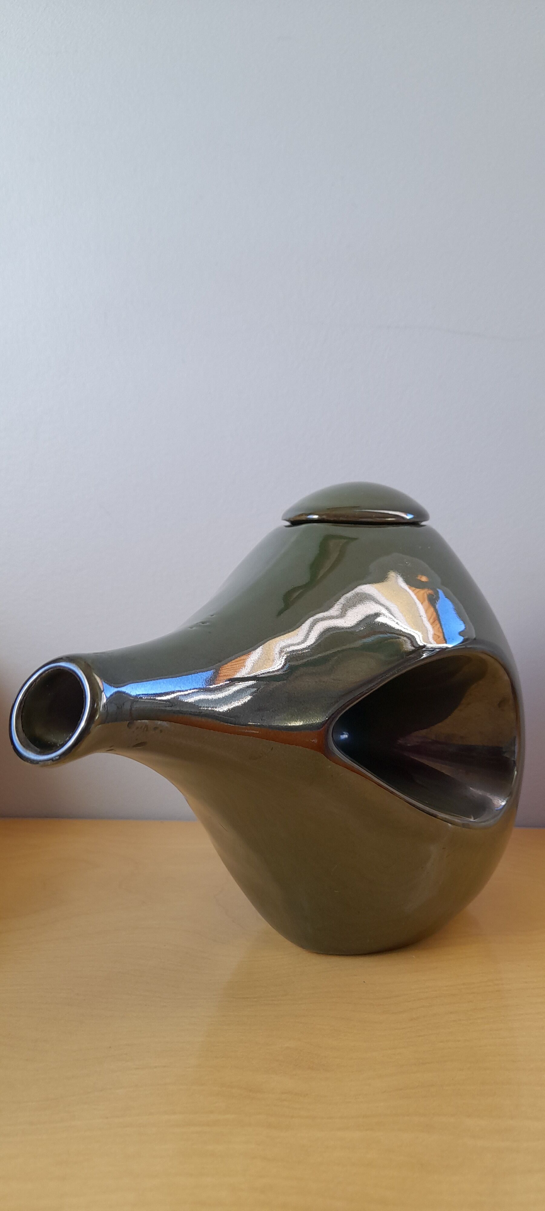 Openwork green teapot 1960