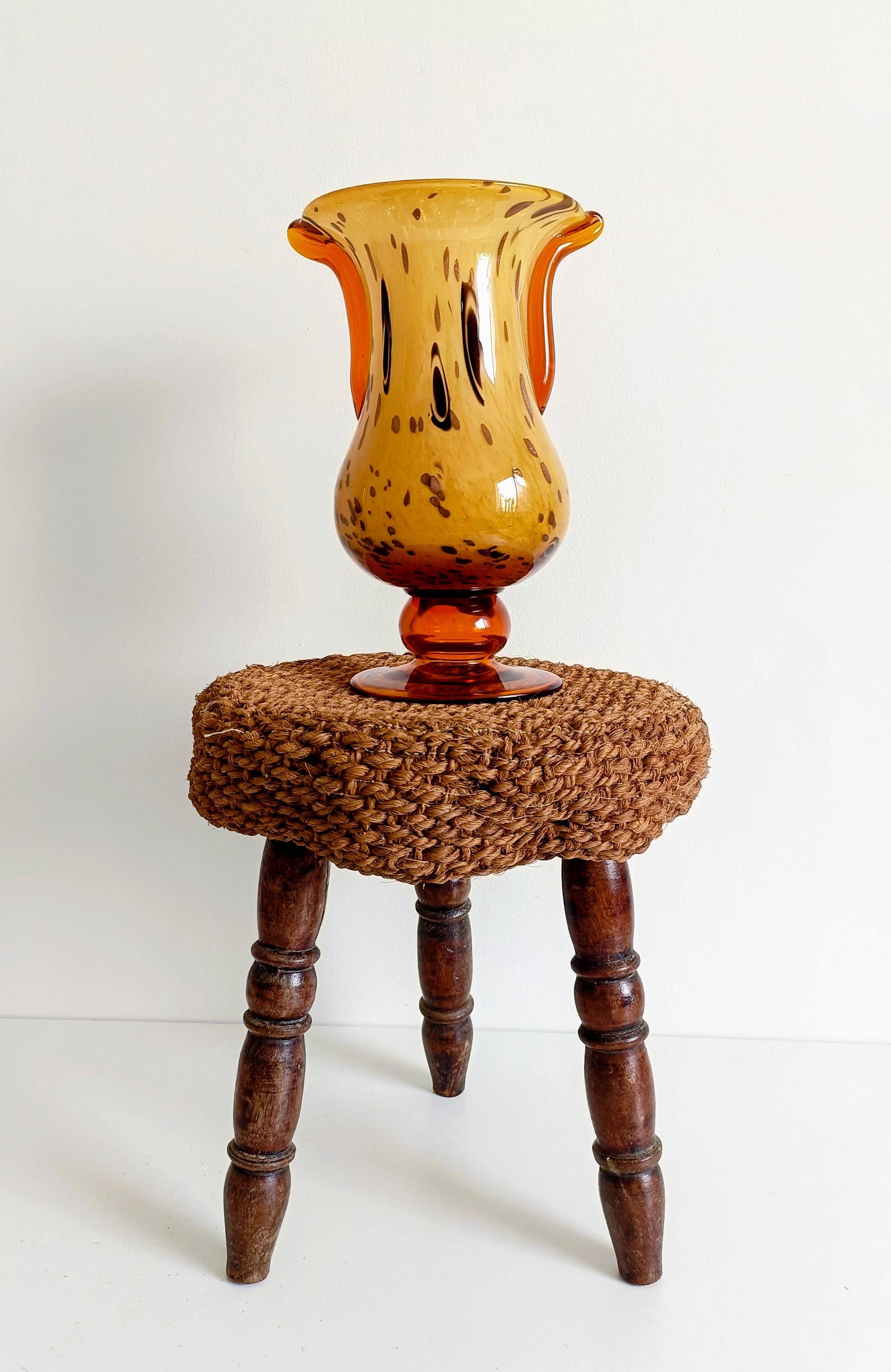 Art Nouveau Opaline Glass Vase by Cristallerie de Clichy, France