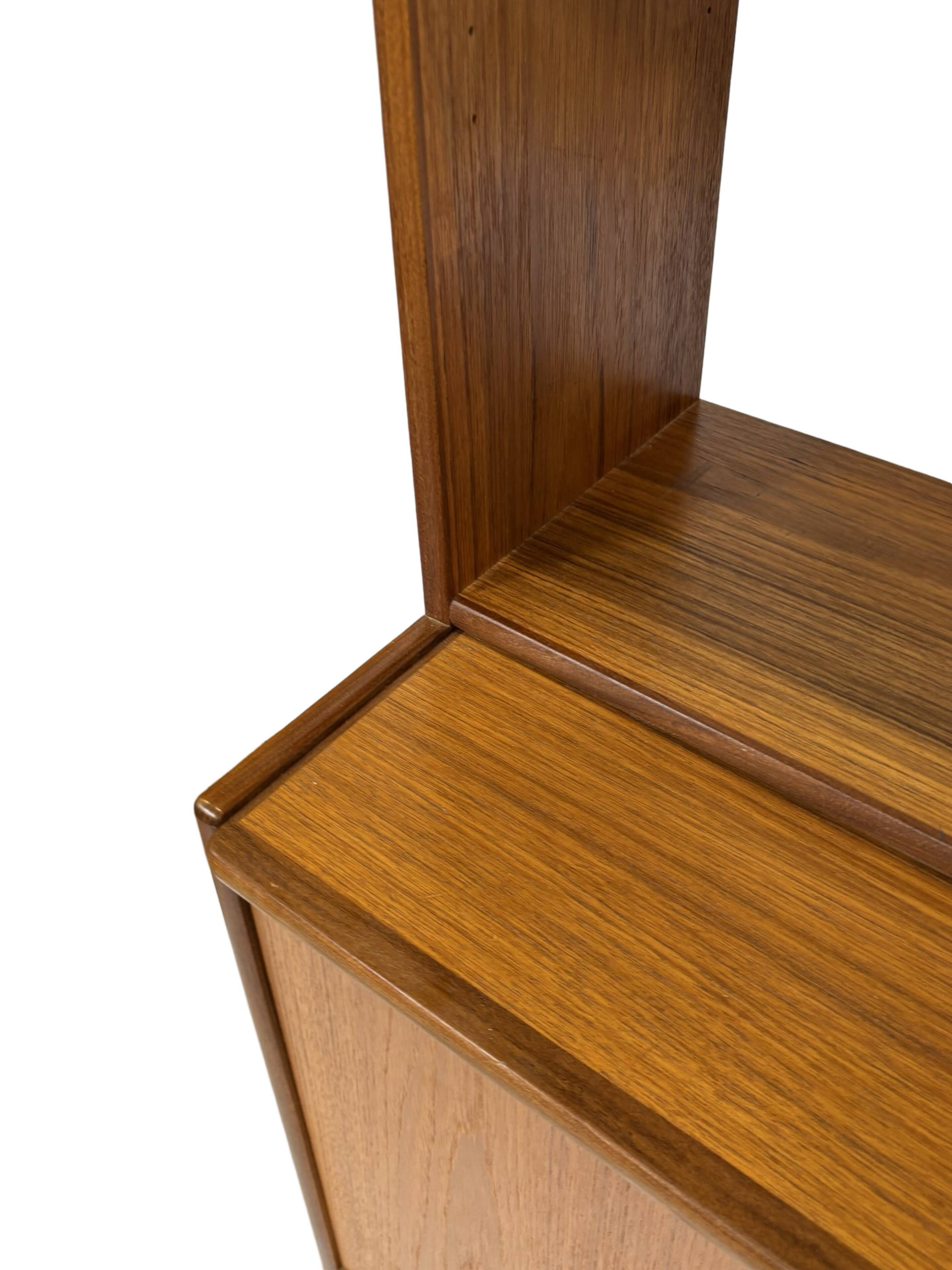Vintage teak wall cabinet bookcase workplace Danish Design 60's